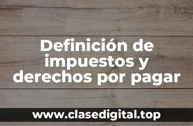 Definición de impuestos y derechos por pagar