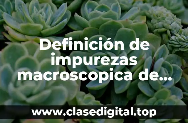 Ejemplos de impurezas macroscópicas de células somáticas de sustancias extrañas