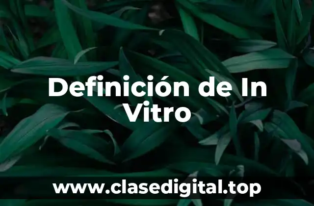 Definición de In Vitro