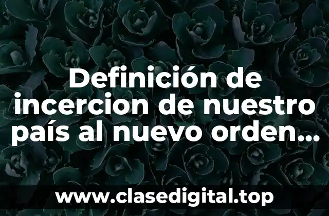 Ejemplos de incerción de nuestro país al nuevo orden económico