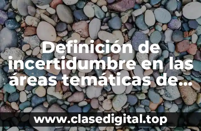 Definición de incertidumbre en las áreas temáticas de interés