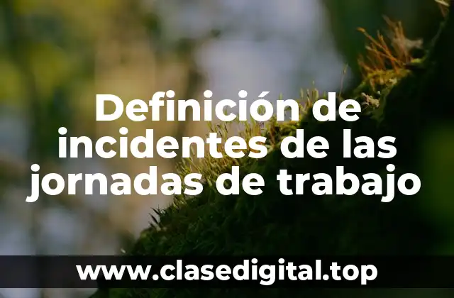 Definición de incidentes de las jornadas de trabajo