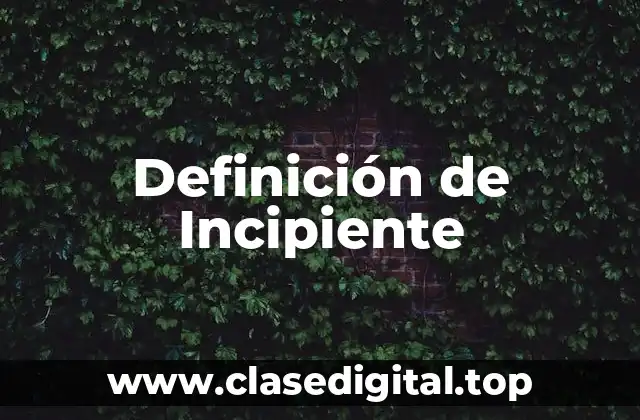 Definición de Incipiente