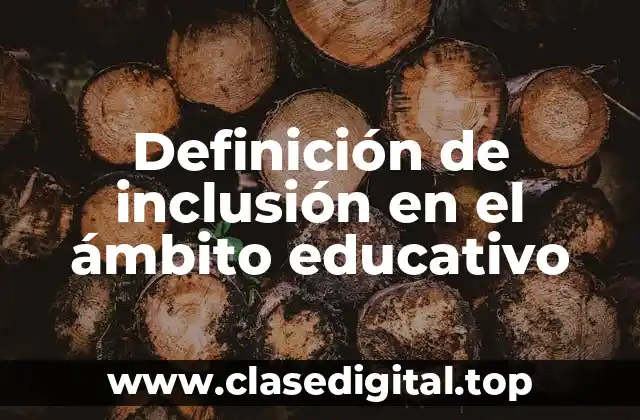 Definición de inclusión en el ámbito educativo