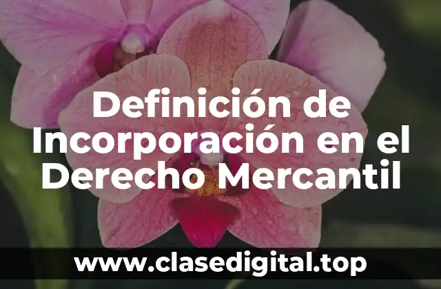 Definición de Incorporación en el Derecho Mercantil