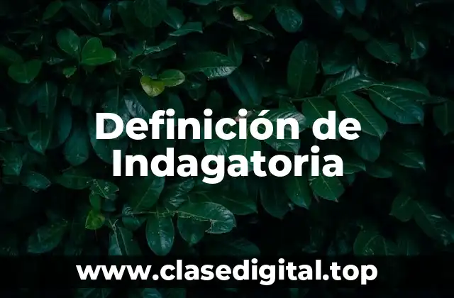 Definición de Indagatoria