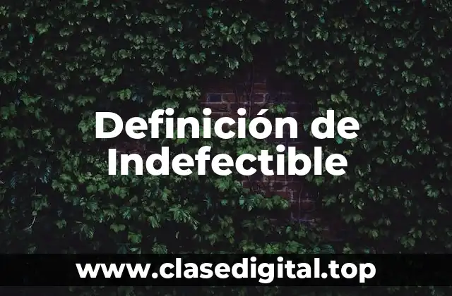 Definición de Indefectible