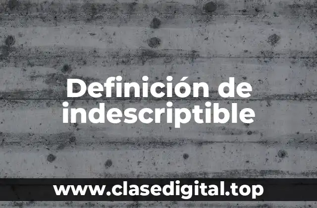 Definición de indescriptible