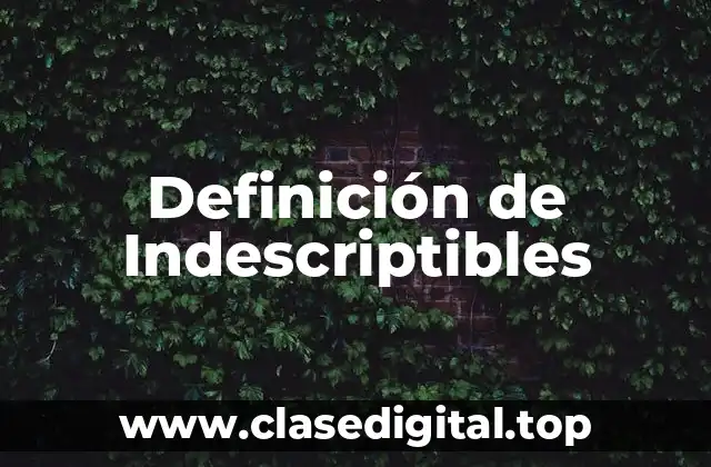 Definición de Indescriptibles