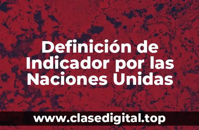 Definición de Indicador por las Naciones Unidas