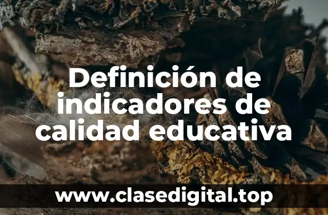 Definición de indicadores de calidad educativa