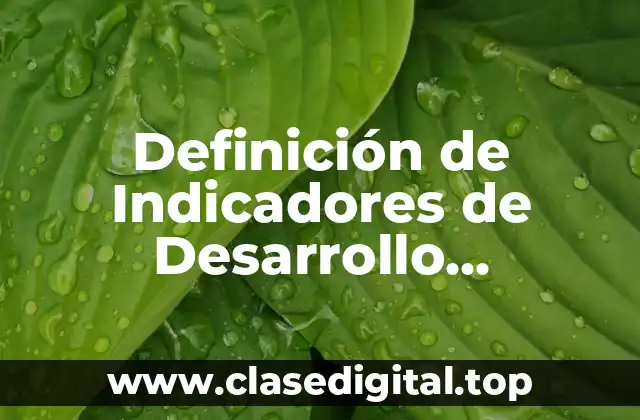 Definición técnica de Indicadores de Desarrollo Demográficos