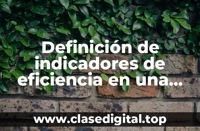 Definición de indicadores de eficiencia en una empresa
