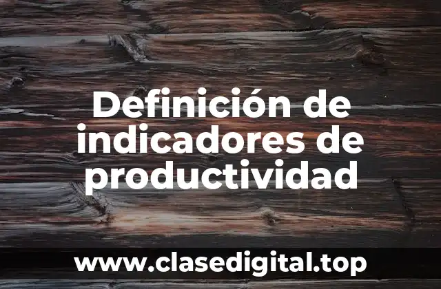 Definición de indicadores de productividad