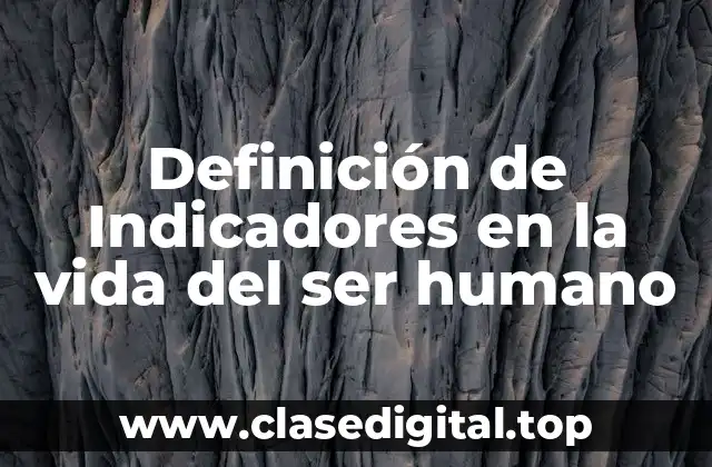 Definición de Indicadores en la vida del ser humano