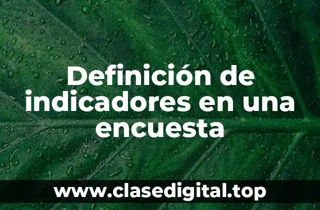 Ejemplos de indicadores en una encuesta