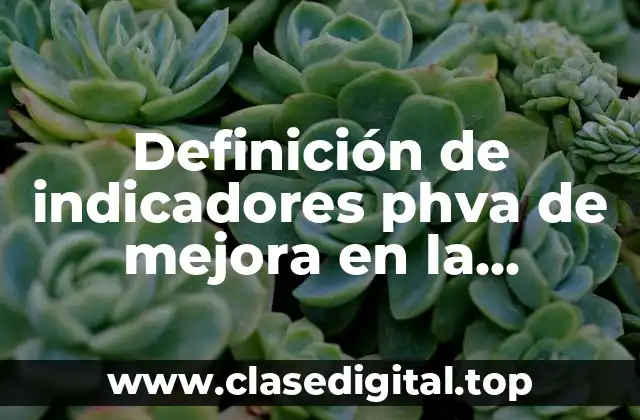 Definición de indicadores phva de mejora en la producción de ropa