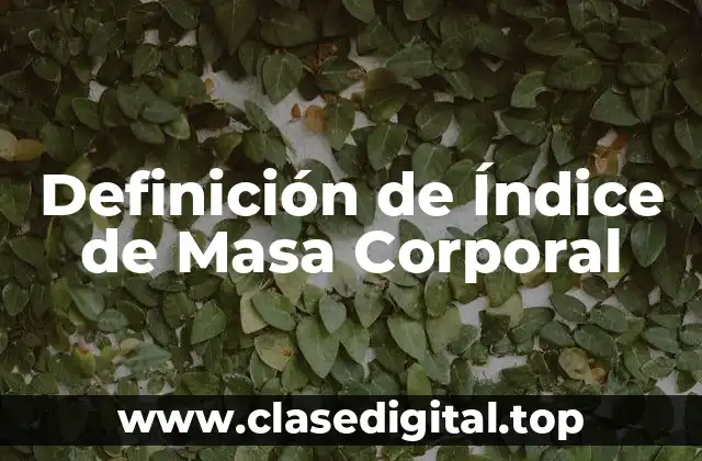 Definición de Índice de Masa Corporal