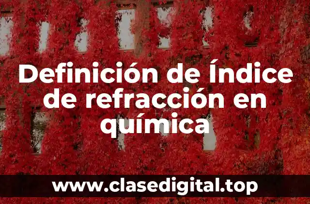 Definición de Índice de refracción en química
