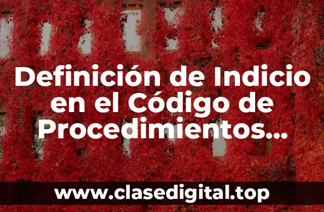 Definición de Indicio en el Código de Procedimientos Penales