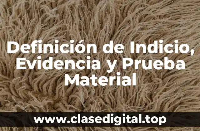 Definición de Indicio, Evidencia y Prueba Material