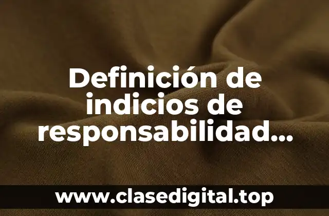 Definición de indicios de responsabilidad penal en la actualidad