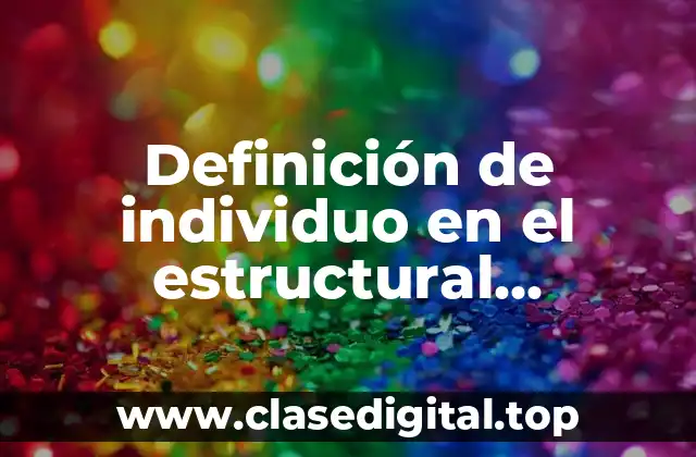 Definición de individuo en el estructural funcionalismo