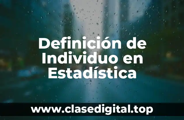 Definición de Individuo en Estadística