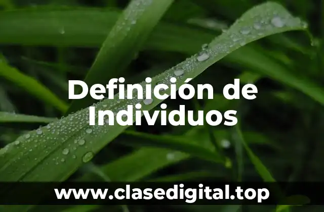 Definición de Individuos