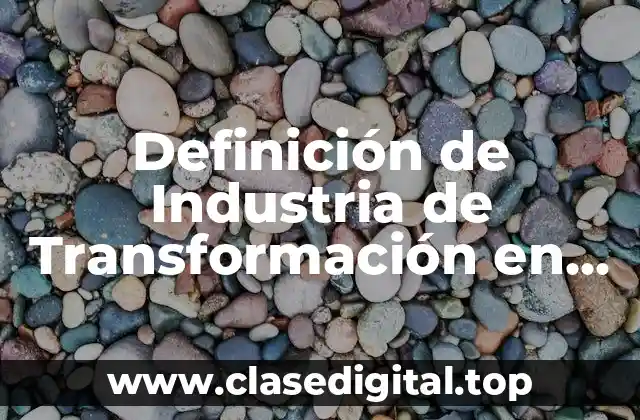 Definición de Industria de Transformación en Economía