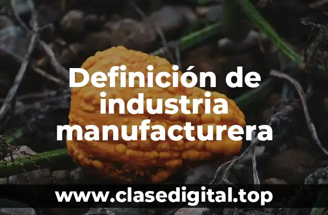 Definición de industria manufacturera