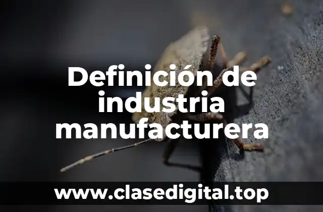 Definición de industria manufacturera