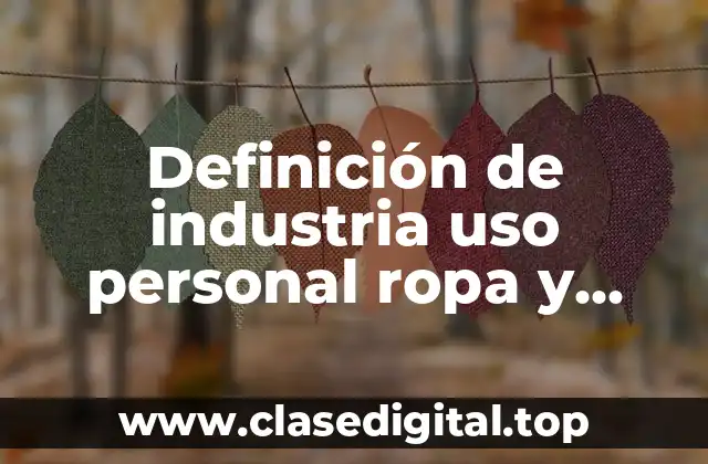 Definición de industria uso personal ropa y calzado