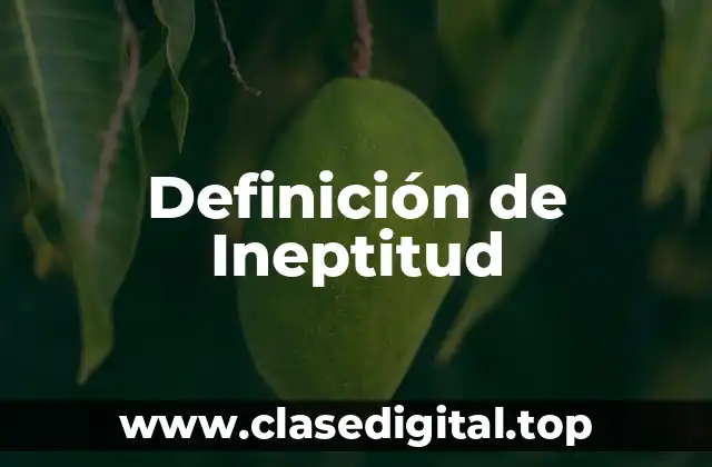 Definición de Ineptitud