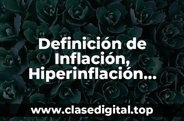Definición de Inflación, Hiperinflación, Estanflación y Deflación