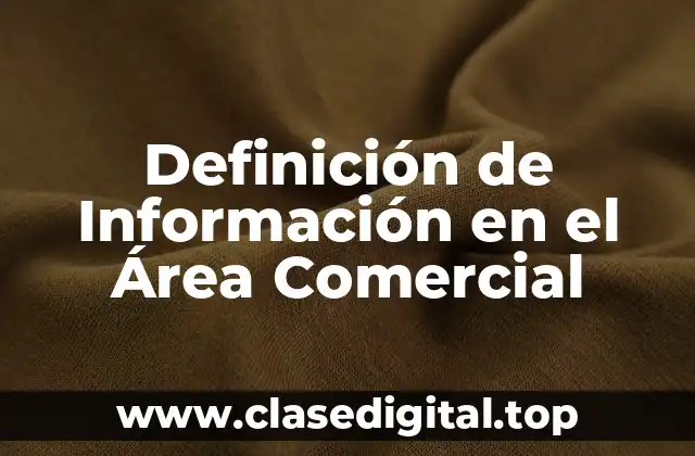 Definición de Información en el Área Comercial