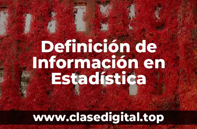 Definición Técnica de Información en Estadística