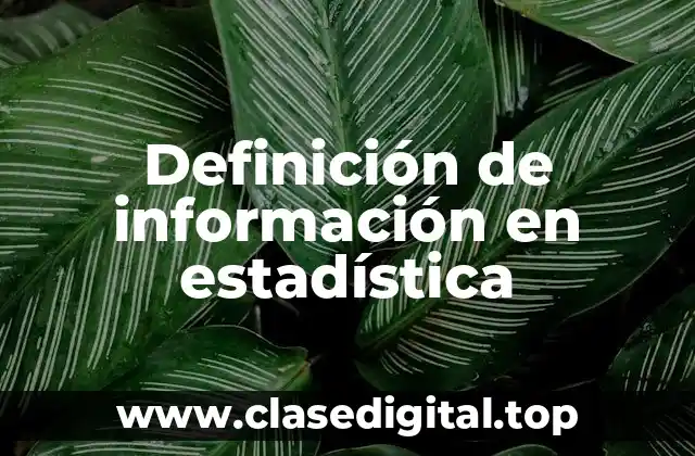 Definición de información en estadística