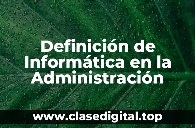 Definición de Informática en la Administración