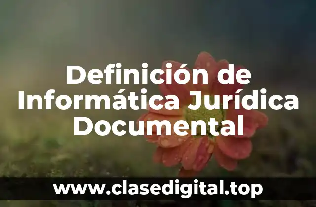Definición de Informática Jurídica Documental