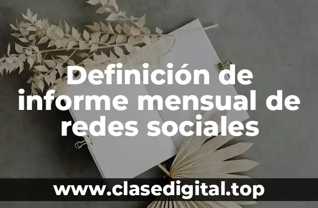 Definición de informe mensual de redes sociales
