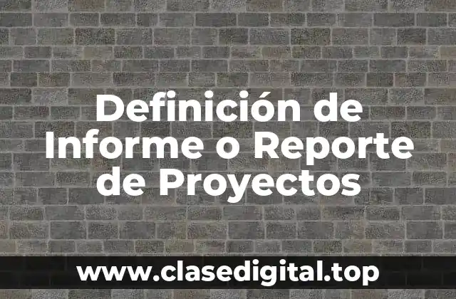 Definición de Informe o Reporte de Proyectos