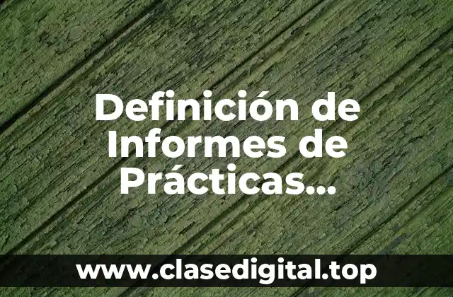 Definición de Informes de Prácticas Profesionales en Educación