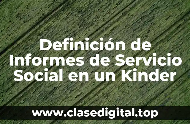 Definición de Informes de Servicio Social en un Kinder