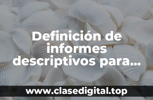 Definición de informes descriptivos para educación inicial