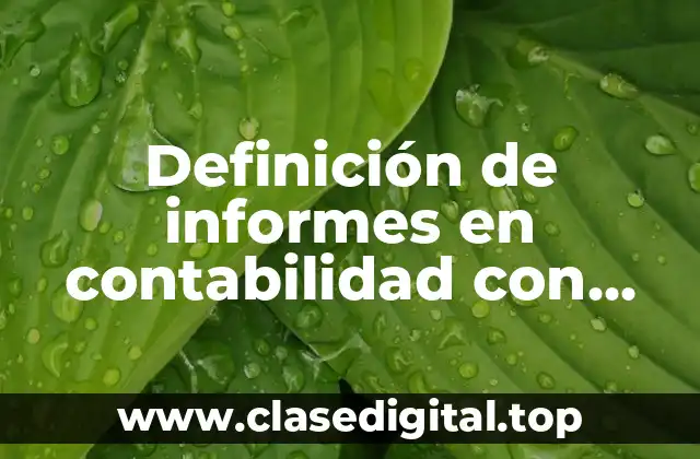 Definición de informes en contabilidad con cuentas de activo circulante