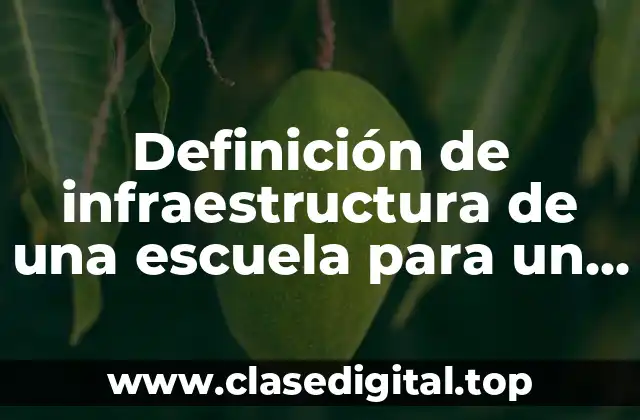 Ejemplos de infraestructura de una escuela para un proyecto