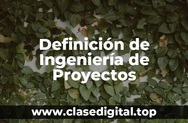 Definición de Ingeniería de Proyectos