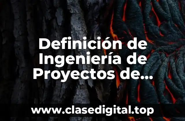 Definición de Ingeniería de Proyectos de Inversión