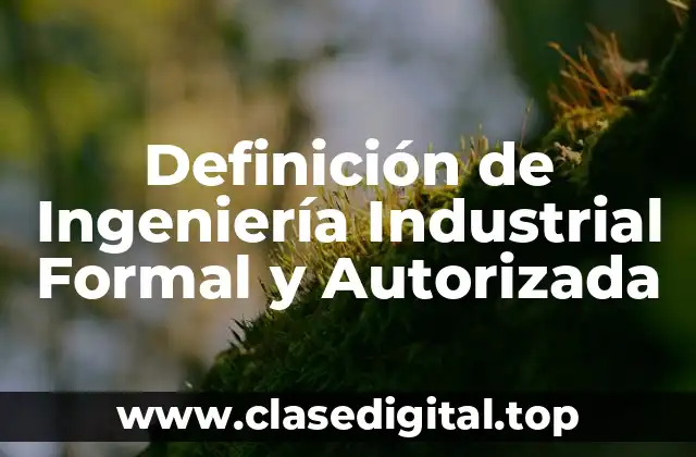 Definición de Ingeniería Industrial Formal y Autorizada